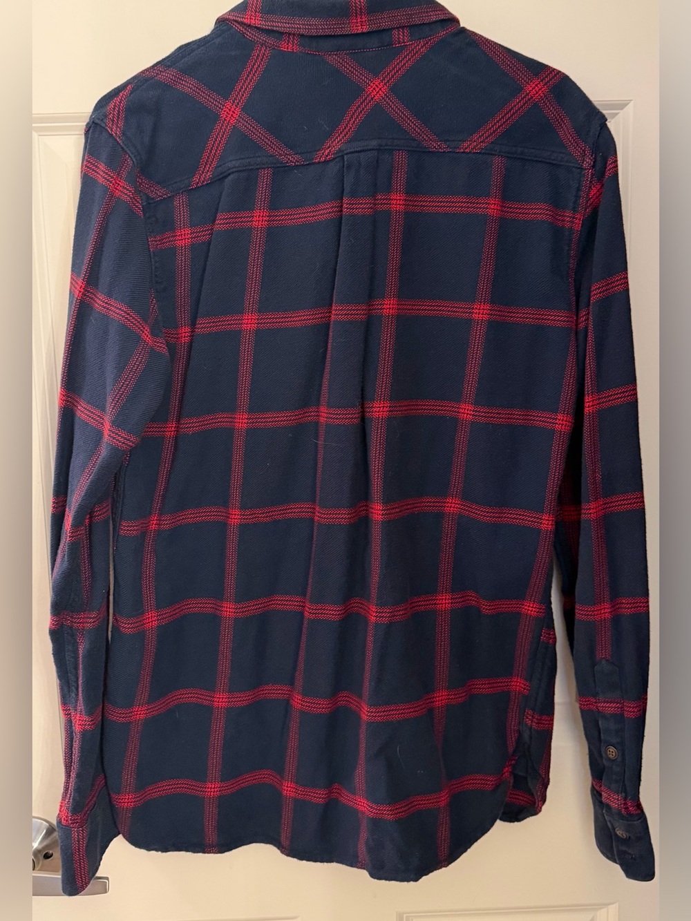 Van’s Men’s 100% Cotton Flannel, Navy/Red, M - Picture 7 of 9
